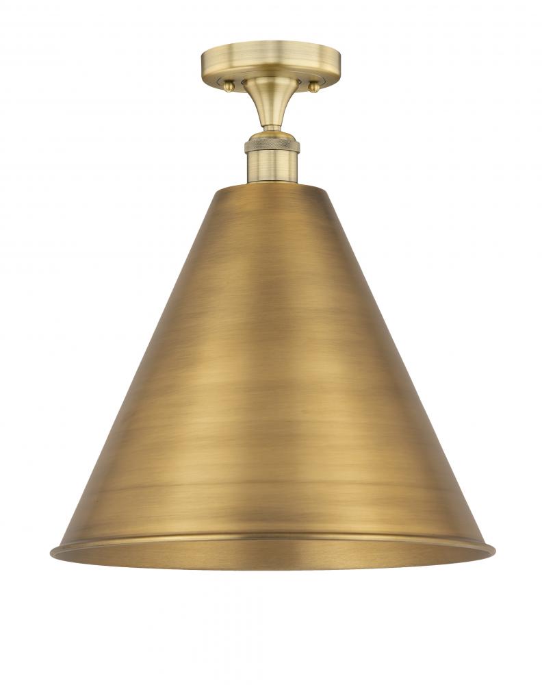 Berkshire - 1 Light - 16 inch - Brushed Brass - Semi-Flush Mount