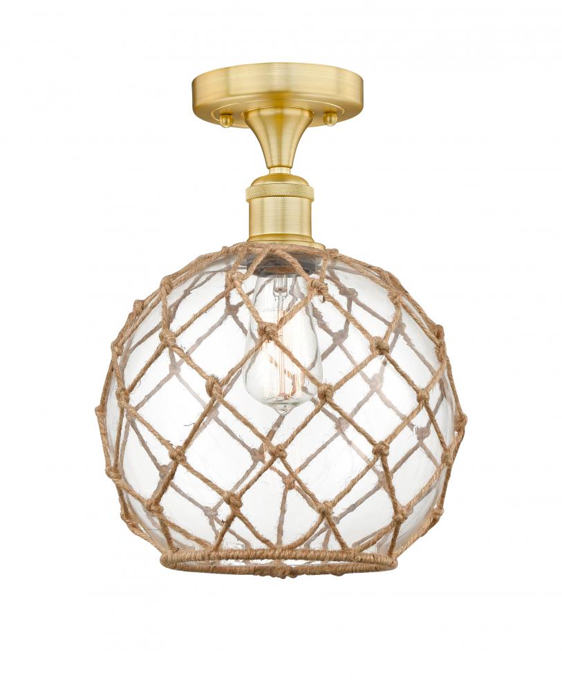 Farmhouse Rope - 1 Light - 10 inch - Satin Gold - Semi-Flush Mount