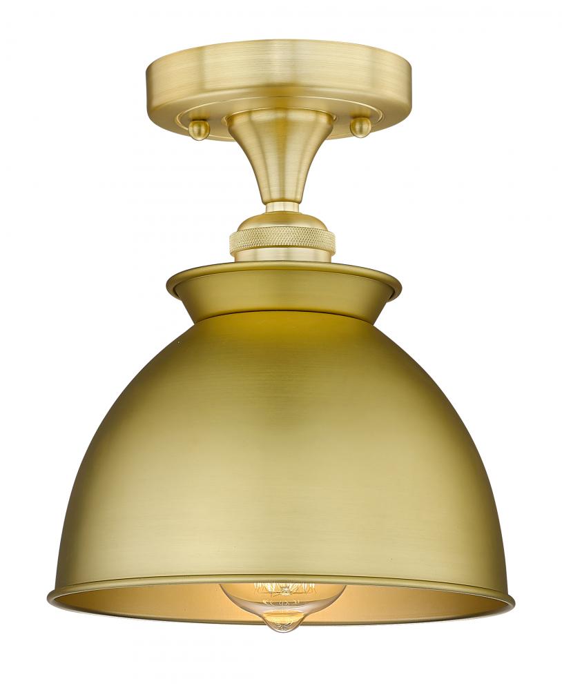 Adirondack - 1 Light - 8 inch - Satin Gold - Semi-Flush Mount