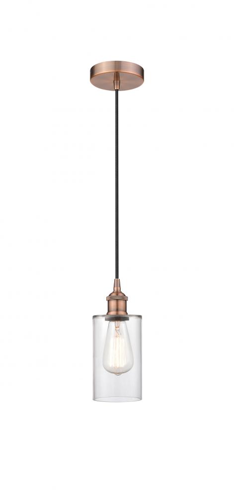 Clymer - 1 Light - 4 inch - Antique Copper - Cord hung - Mini Pendant