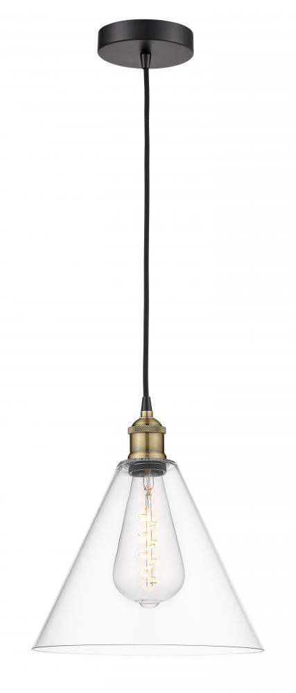 Berkshire - 1 Light - 12 inch - Black Antique Brass - Cord hung - Mini Pendant