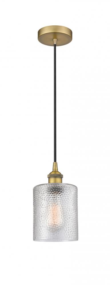 Cobbleskill - 1 Light - 5 inch - Brushed Brass - Cord hung - Mini Pendant