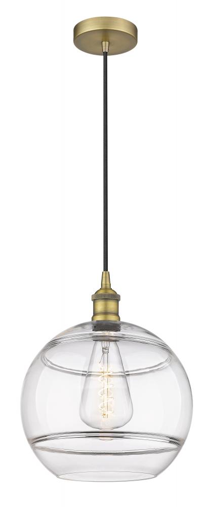 Rochester - 1 Light - 12 inch - Brushed Brass - Cord hung - Mini Pendant