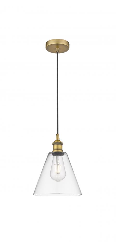 Berkshire - 1 Light - 8 inch - Brushed Brass - Cord hung - Mini Pendant