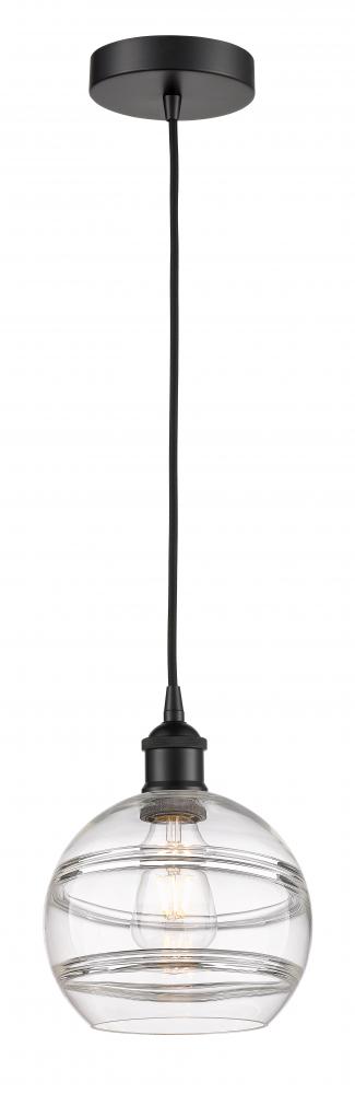 Rochester - 1 Light - 8 inch - Matte Black - Cord hung - Mini Pendant