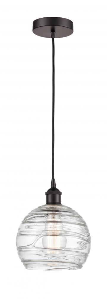 Athens Deco Swirl - 1 Light - 8 inch - Oil Rubbed Bronze - Cord hung - Mini Pendant