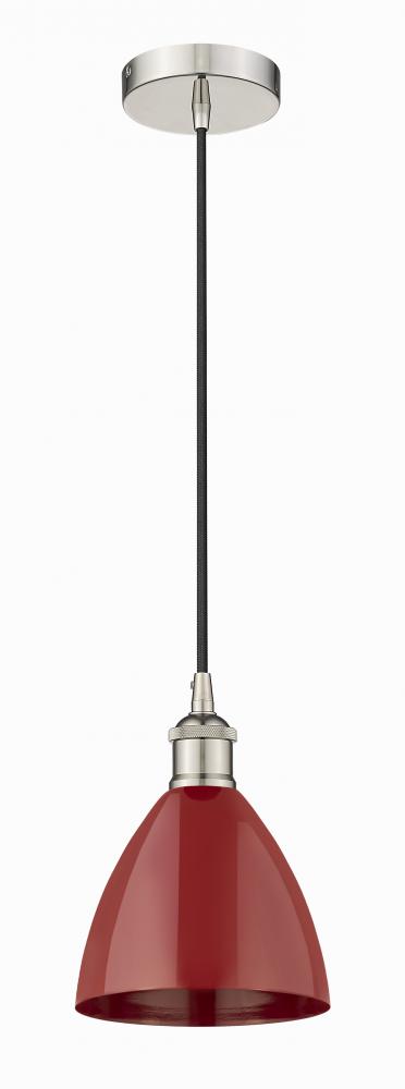 Plymouth - 1 Light - 8 inch - Polished Nickel - Cord hung - Mini Pendant