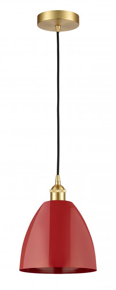 Plymouth - 1 Light - 9 inch - Satin Gold - Cord hung - Mini Pendant