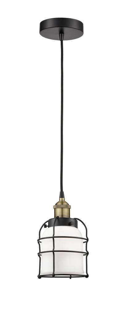 Bell Cage - 1 Light - 6 inch - Black Antique Brass - Mini Pendant