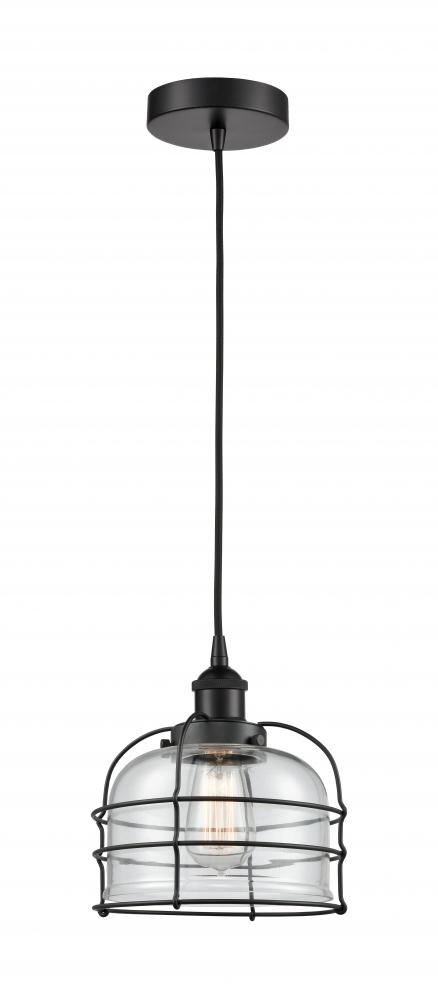 Bell Cage - 1 Light - 9 inch - Matte Black - Mini Pendant