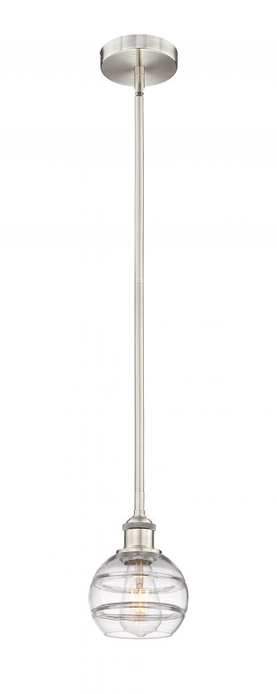 Rochester - 1 Light - 6 inch - Brushed Satin Nickel - Cord hung - Mini Pendant