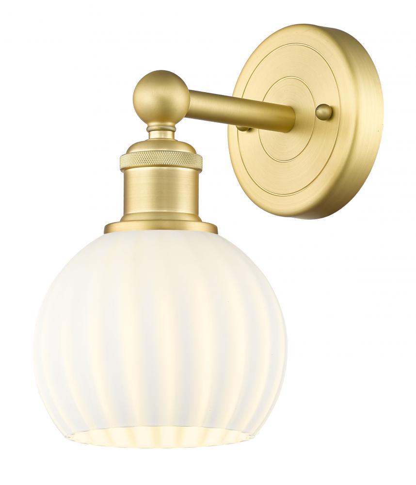 White Venetian - 1 Light - 6 inch - Satin Gold - Sconce