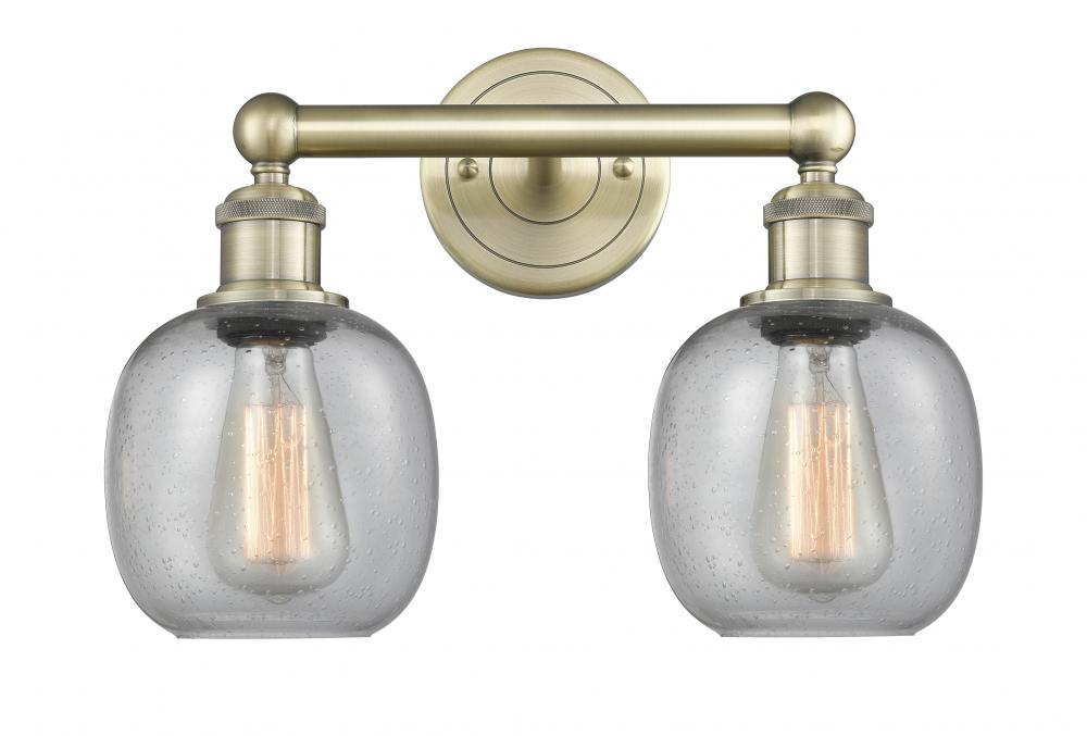 Belfast - 2 Light - 15 inch - Antique Brass - Bath Vanity Light