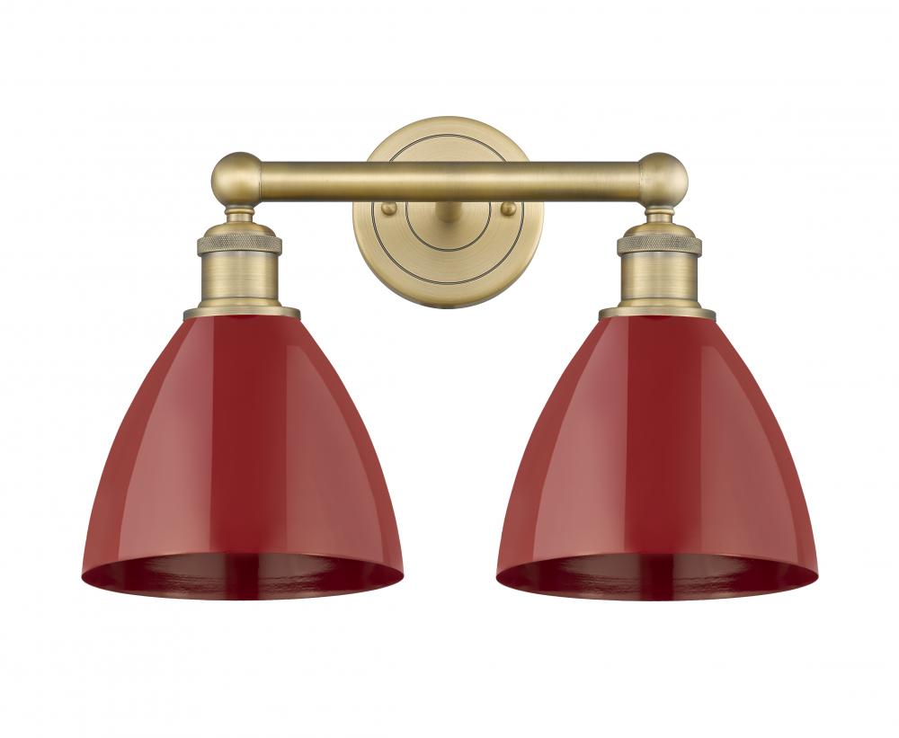 Plymouth - 2 Light - 17 inch - Brushed Brass - Bath Vanity Light