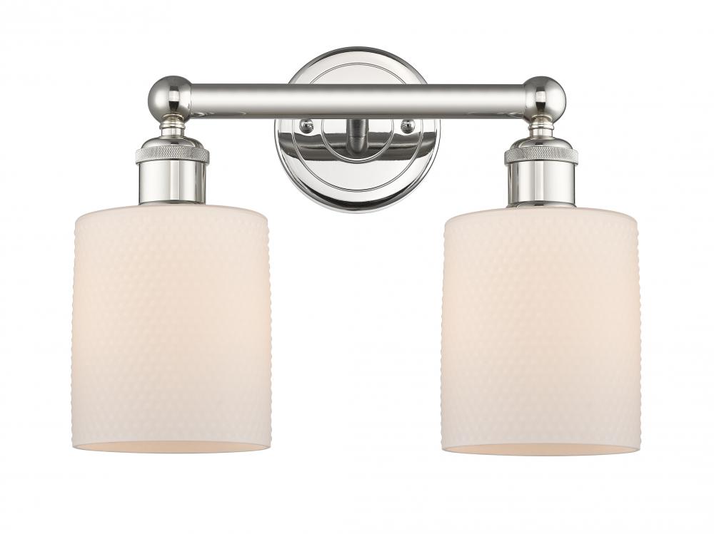 Cobbleskill - 2 Light - 14 inch - Polished Nickel - Bath Vanity Light