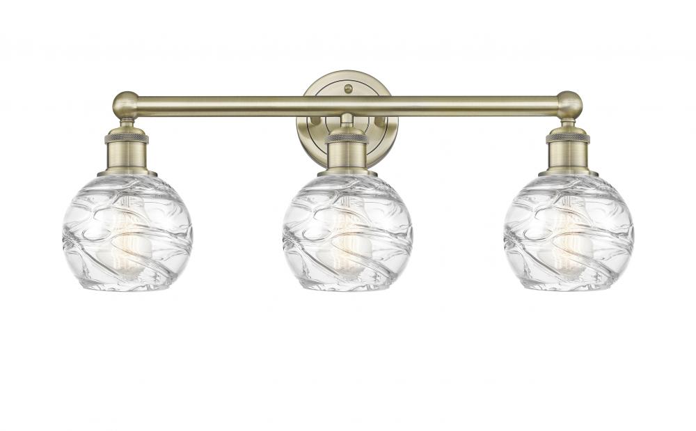 Athens Deco Swirl - 3 Light - 24 inch - Antique Brass - Bath Vanity Light