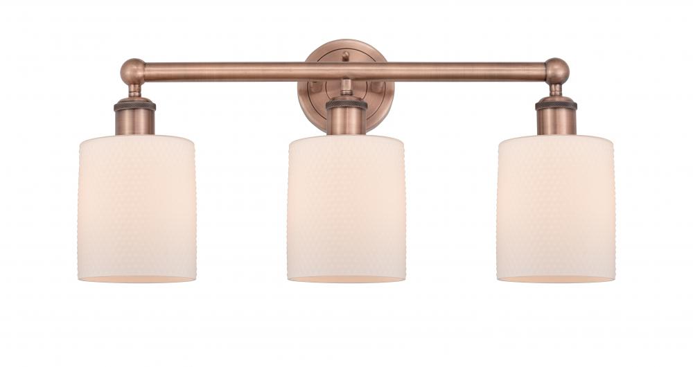 Cobbleskill - 3 Light - 23 inch - Antique Copper - Bath Vanity Light