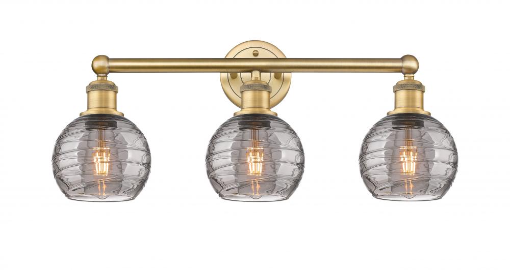 Athens Deco Swirl - 3 Light - 24 inch - Brushed Brass - Bath Vanity Light