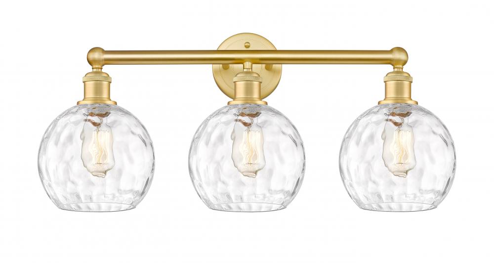 Athens Water Glass - 3 Light - 26 inch - Satin Gold - Bath Vanity Light