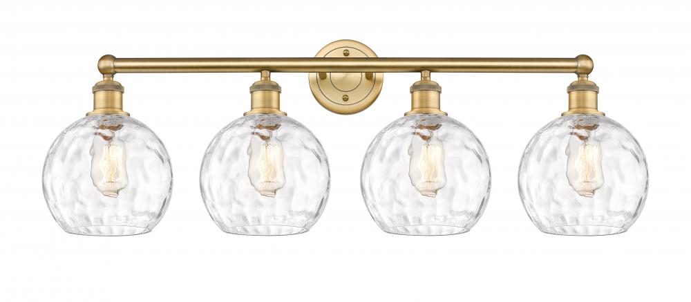 Athens Water Glass - 4 Light - 35 inch - Brushed Brass - Bath Vanity Light