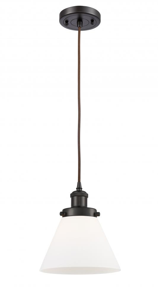 Cone - 1 Light - 8 inch - Oil Rubbed Bronze - Cord hung - Mini Pendant