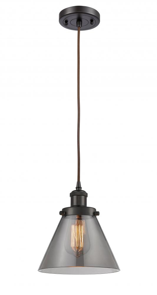 Cone - 1 Light - 8 inch - Oil Rubbed Bronze - Cord hung - Mini Pendant