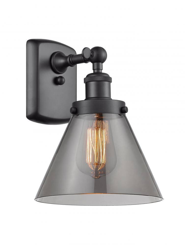 Cone - 1 Light - 8 inch - Matte Black - Sconce