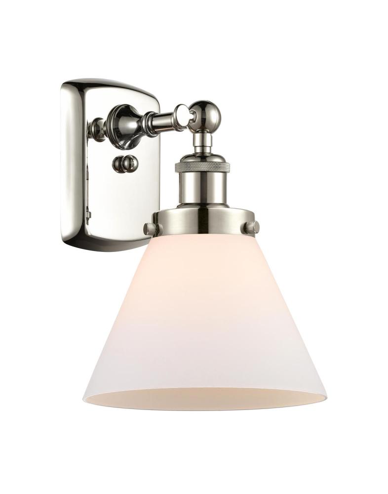 Cone - 1 Light - 8 inch - Polished Nickel - Sconce