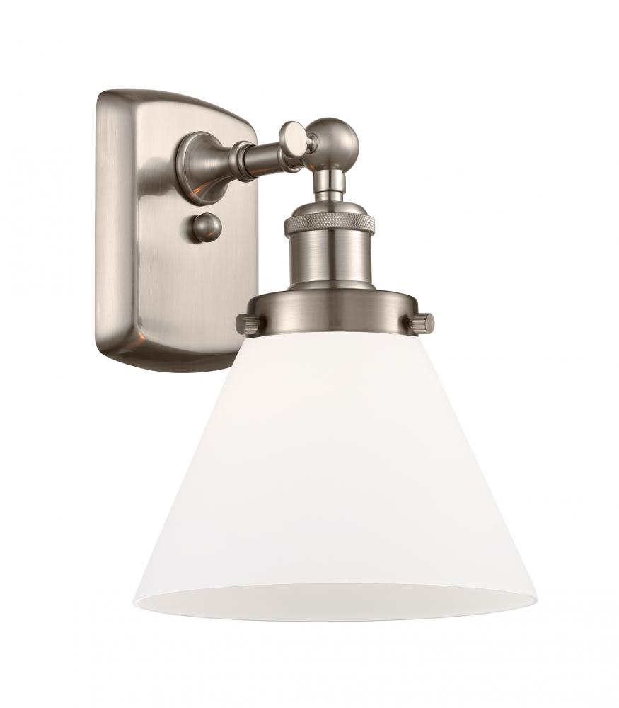 Cone - 1 Light - 8 inch - Brushed Satin Nickel - Sconce