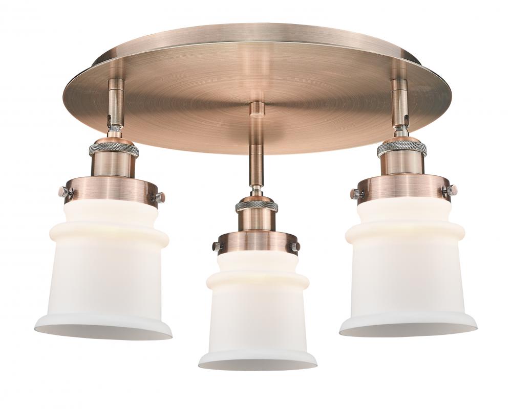 Canton - 3 Light - 17 inch - Antique Copper - Flush Mount