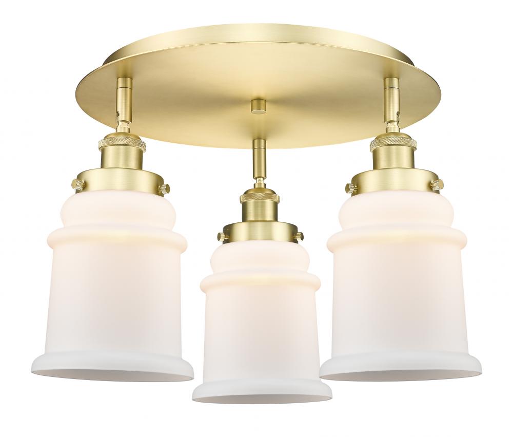 Canton - 3 Light - 18 inch - Satin Gold - Flush Mount