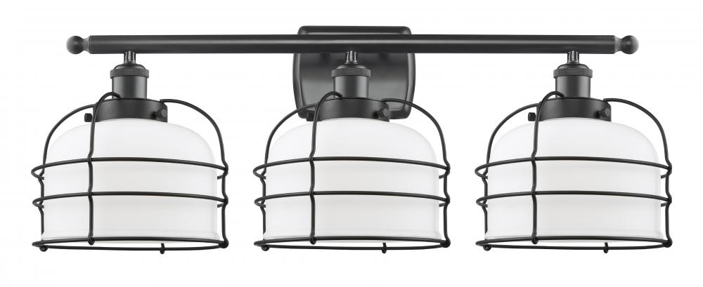 Bell Cage - 3 Light - 26 inch - Matte Black - Bath Vanity Light