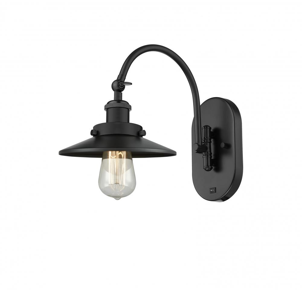 Railroad - 1 Light - 8 inch - Matte Black - Sconce