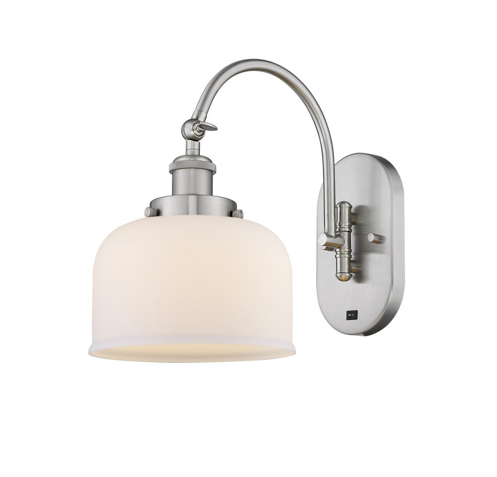 Bell - 1 Light - 8 inch - Brushed Satin Nickel - Sconce