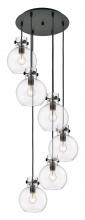 Innovations Lighting 116-410-1PS-BK-G410-8CL - Newton Sphere - 6 Light - 19 inch - Matte Black - Multi Pendant