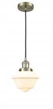  201C-AB-G531 - Oxford - 1 Light - 7 inch - Antique Brass - Cord hung - Mini Pendant