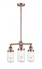 Innovations Lighting 207-AC-G312-LED - Dover - 3 Light - 17 inch - Antique Copper - Stem Hung - Chandelier