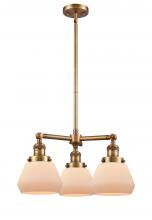 Innovations Lighting 207-BB-G171-LED - Fulton - 3 Light - 22 inch - Brushed Brass - Stem Hung - Chandelier