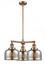 Innovations Lighting 207-BB-G78 - Bell - 3 Light - 22 inch - Brushed Brass - Stem Hung - Chandelier