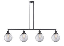 Innovations Lighting 214-BK-G202-8-LED - Beacon - 4 Light - 53 inch - Matte Black - Stem Hung - Island Light