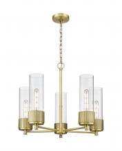 Innovations Lighting 428-5CR-BB-G428-12CL - Bolivar - 5 Light - 25 inch - Brushed Brass - Chain Hung - Chandelier