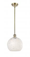 Innovations Lighting 516-1S-AB-G1216-10WM - White Mouchette - 1 Light - 10 inch - Antique Brass - Mini Pendant