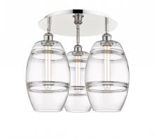Innovations Lighting 516-3C-PN-G557-8CL - Vaz - 3 Light - 20 inch - Polished Nickel - Semi-Flush Mount