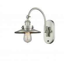  918-1W-SN-M2-LED - Railroad - 1 Light - 8 inch - Brushed Satin Nickel - Sconce