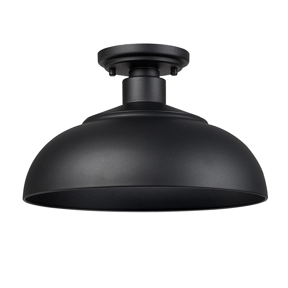 Levitt Semi-Flush - Outdoor in Natural Black with Natural Black Shade