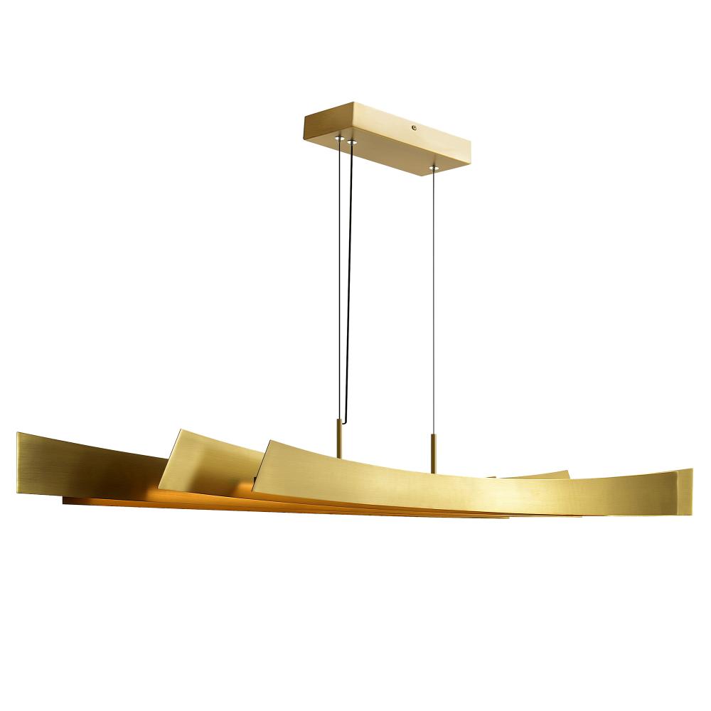 Candora Integrated LED Brass Island/Pool Table Light