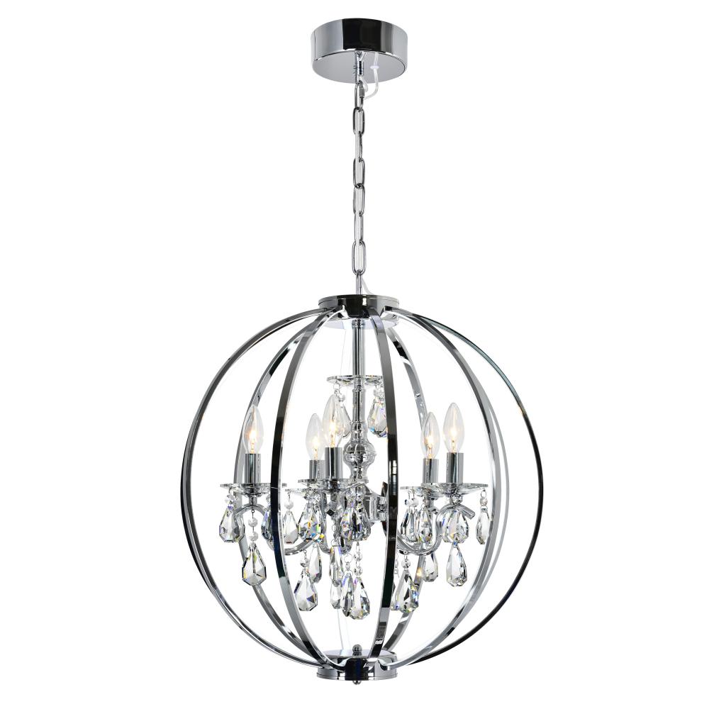 Abia 5 Light Up Chandelier With Chrome Finish