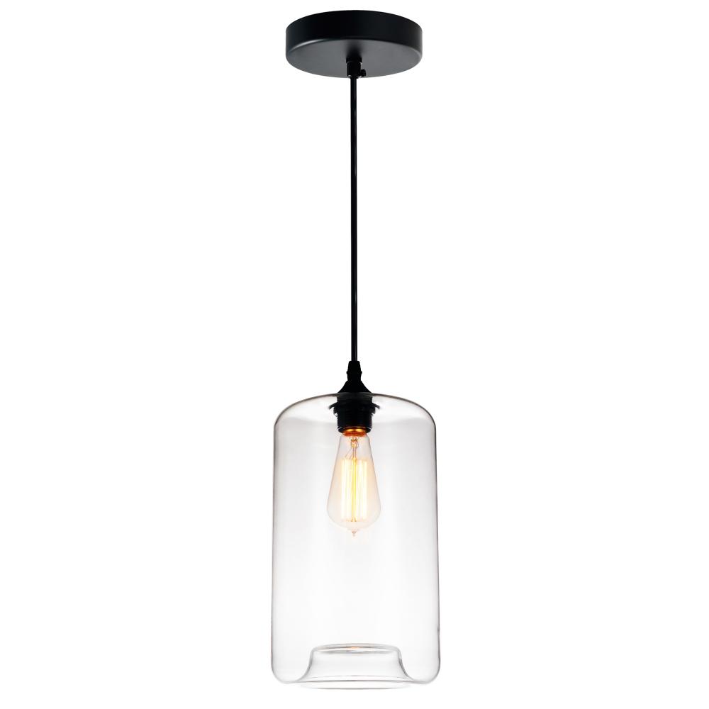 Glass 1 Light Down Mini Pendant With Clear Finish