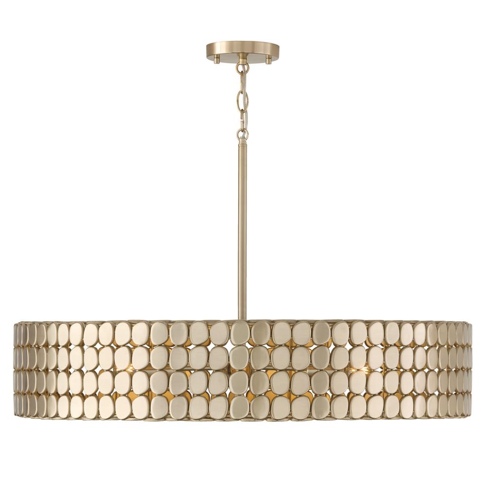 4-Light Medallion Chandelier in Champagne Brass