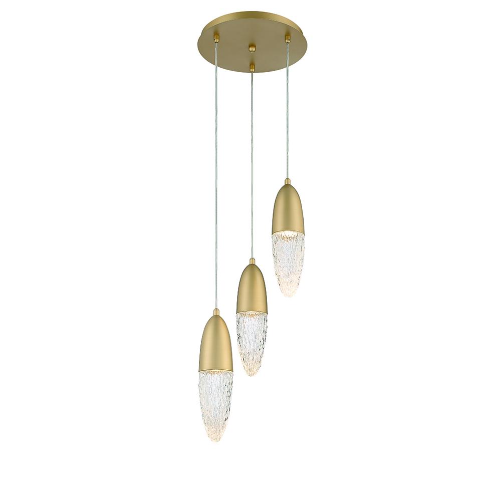 Ecrou 3 Light Chandelier in Gold